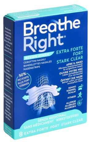 BREATHE RIGHT Nasenpfl EXTRA Stren CLEAR     8 Stk