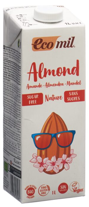 ECOMIL Mandelmilch Drink ohne Zucker Bio 1 lt