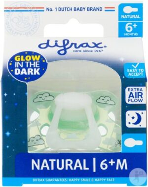 DIFRAX Nuggi Natural 6+M Night Silikon