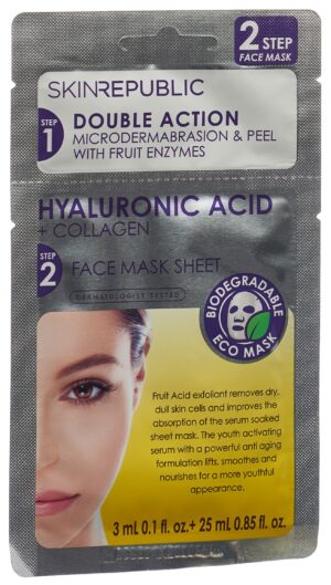SKIN REPUBLIC 2 Step Hyalur Acid+Collag Mask 25 ml
