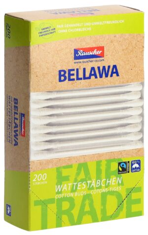 BELLAWA Fairtrade Wattestäbchen        Box 200 Stk