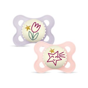 MAM Night Nuggi Sil 0-6m Girl            Box 2 Stk