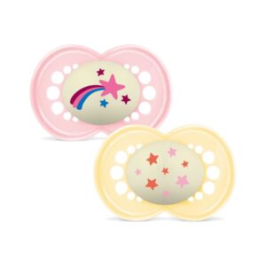 MAM Night Nuggi Sil 6-16m Girl           Box 2 Stk