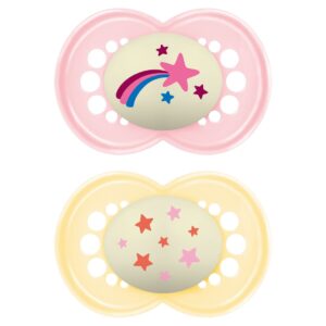 MAM Night Nuggi Sil 16-36m Girl          Box 2 Stk
