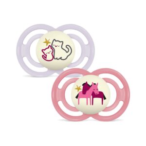 MAM Perfect Night Nuggi Sil 6-16m Girl   Box 2 Stk