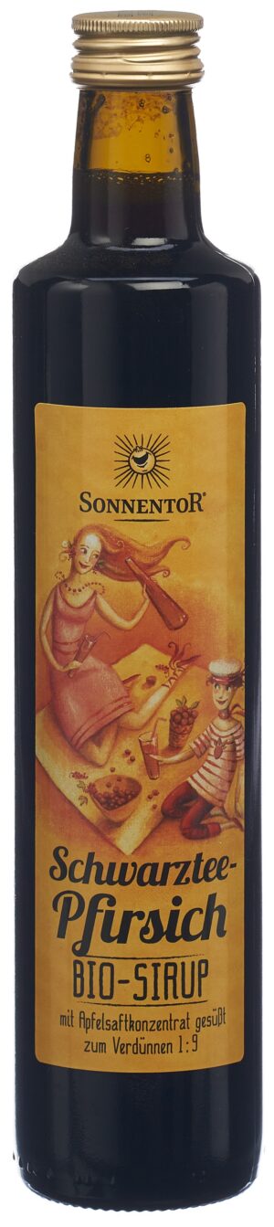 SONNENTOR Schwarztee-Pfirsich Sirup BGlasfl 500 ml