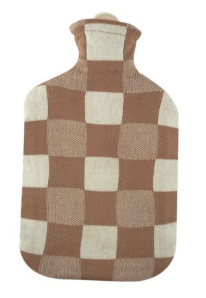 SANGER Wärmflasche Strickbezug 2l Karo beige