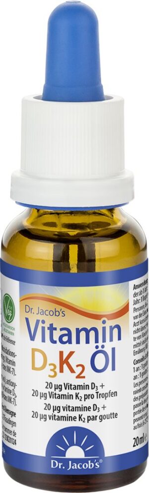 DR. JACOB'S Vitamin D3 K2 Öl Tropfen 8PipIFl 20 ml