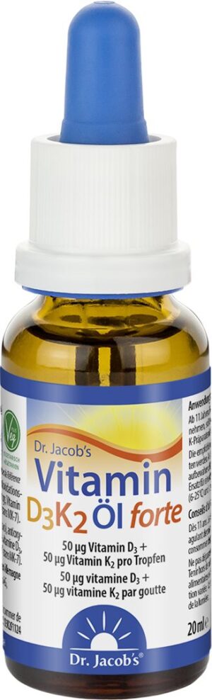 DR. JACOB'S Vitamin D3 K2 Öl forte 200PipEFl 20 ml