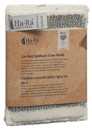 HA-RA Spueltuch grau/weiss 2 Stk