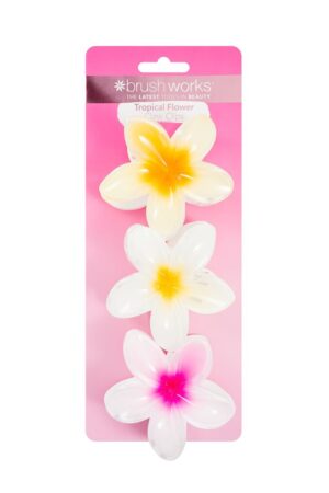 BRUSHWORKS Tropical Flower Claw Clips Btl 3 Stk