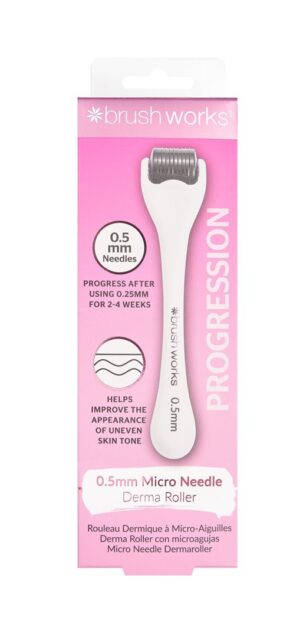 BRUSHWORKS Micro Needle Derma Roller 0.5mm Box