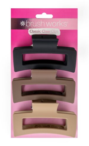 BRUSHWORKS Classic Claw Clips Box 3 Stk