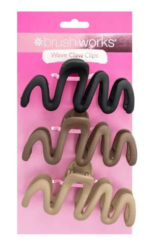 BRUSHWORKS Wave Claw Clips Box 3 Stk