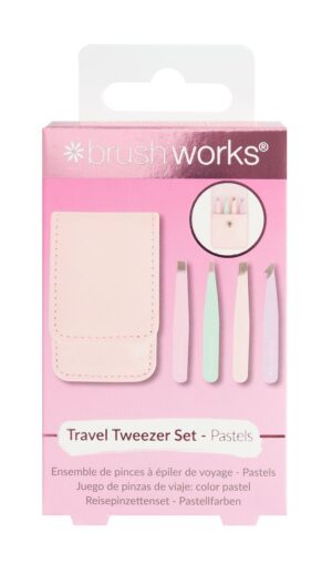 BRUSHWORKS Travel Tweezer Set Pastels 4Stk Box