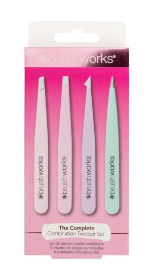 BRUSHWORKS Combination Tweezer Set Pastel 4Stk Box