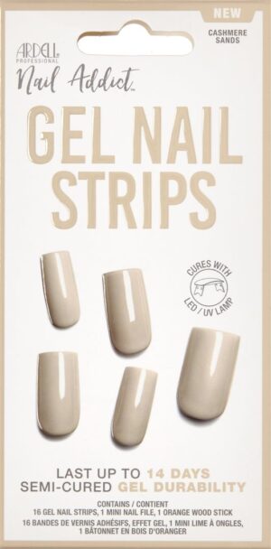 ARDELL Nail Addict Gel Strips Cashm Sands   16 Stk