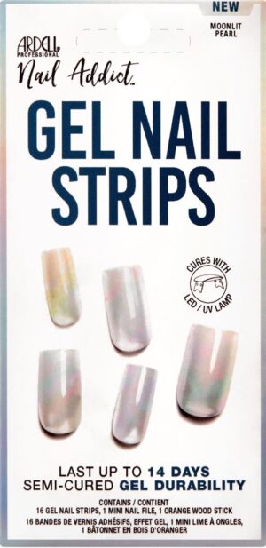 ARDELL Nail Addict Gel Strips Moonlit Pearl 16 Stk