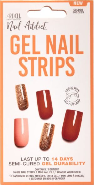 ARDELL Nail Addict Gel Strips Gold Goddess  16 Stk