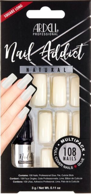ARDELL Nail Addict Natural Multip Squ Long 108 Stk