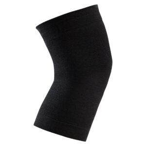EUSANA Knie Ellbogenwaermer anat L schw Sil 1 Paar