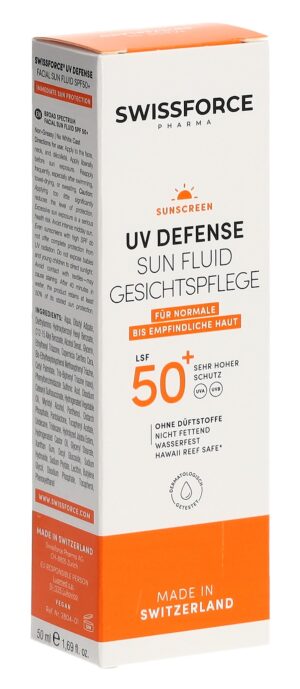 SWISSFORCE Sonnenfluid LSF50+ PA veg parfuTb 50 ml