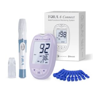 FORA 6 Connect Blutzuckermessgerät mmol/L PurplBox