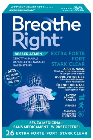 BREATHE RIGHT Nasenpfl EXTRA Stren CLEAR    26 Stk