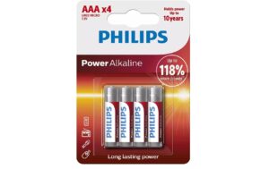 PHILIPS Batterien Power Alkaline AAA/LRBlist 4 Stk